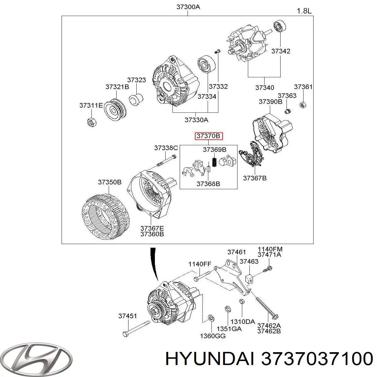 Купить 3737037100 Hyundai/Kia Генератор