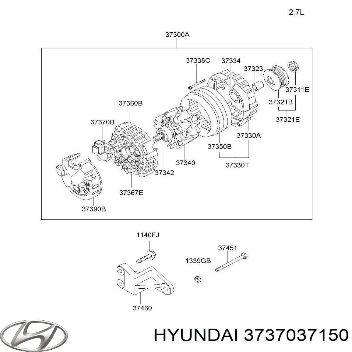 3737037150 Hyundai/Kia relê-regulador do gerador (relê de carregamento)