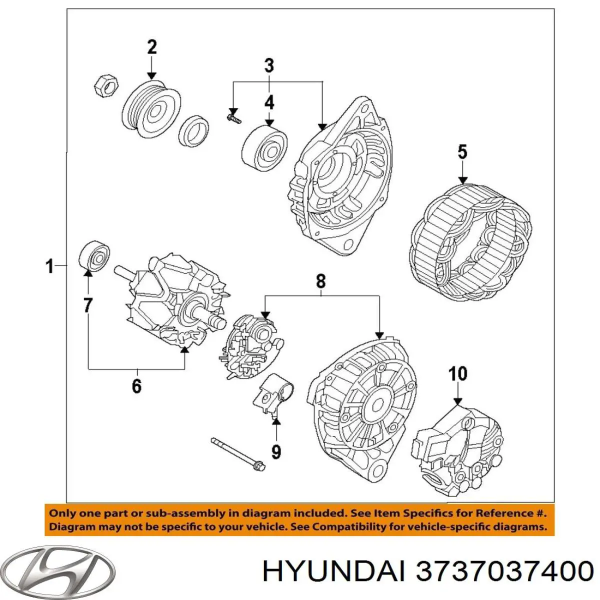 Реле-регулятор генератора, (реле зарядки) 3737037400 Hyundai/Kia