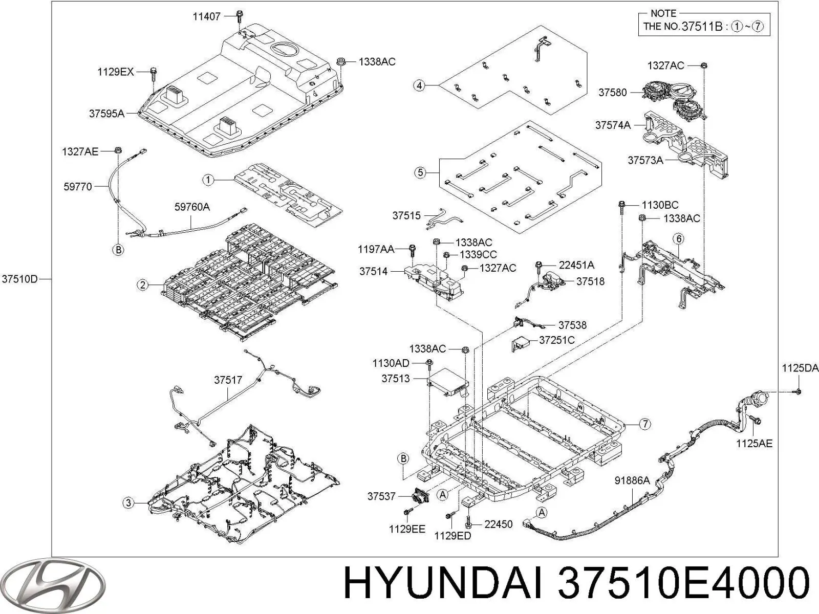 37510E4000 Hyundai/Kia батарейный модуль электромобиля
