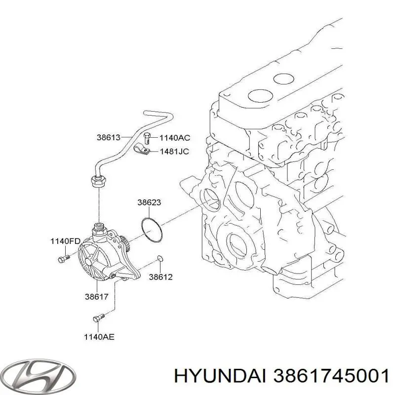 3861745001 Hyundai/Kia Механический вакуумный насос