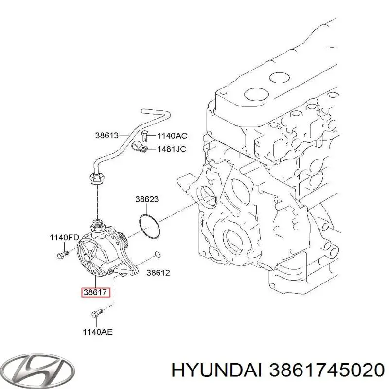 Вакуумный насос 3861745020 Hyundai/Kia