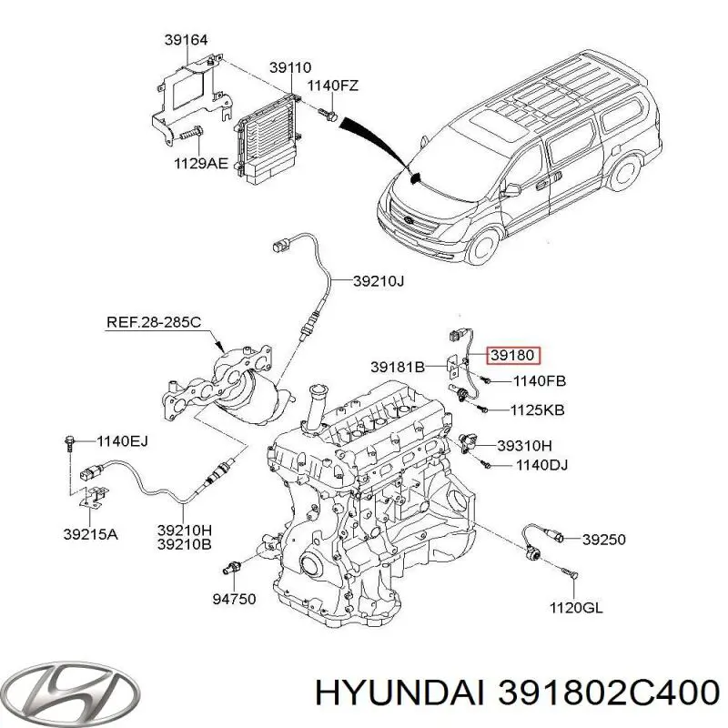 Датчик положения коленчатого вала Hyundai/Kia 391802C400 цена, от 50.23 USD