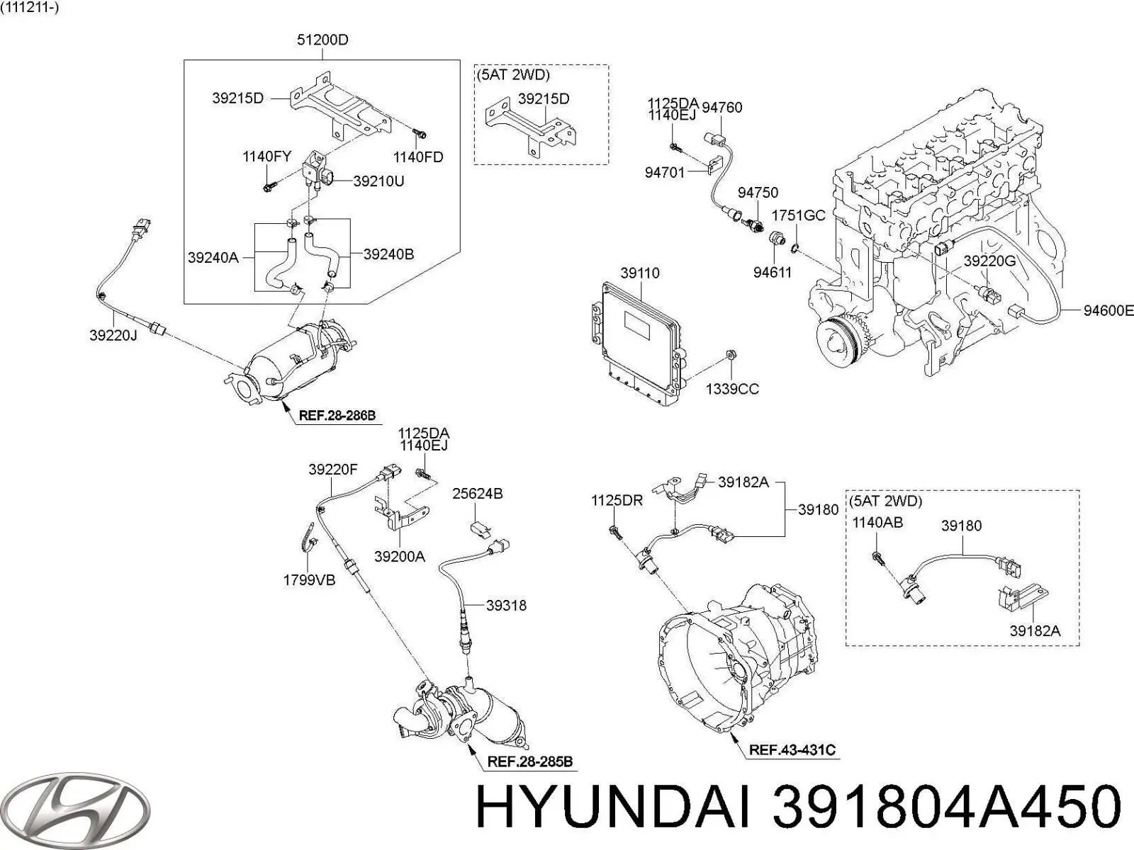 391804A450 Hyundai/Kia sensor de posição (de revoluções de cambota)