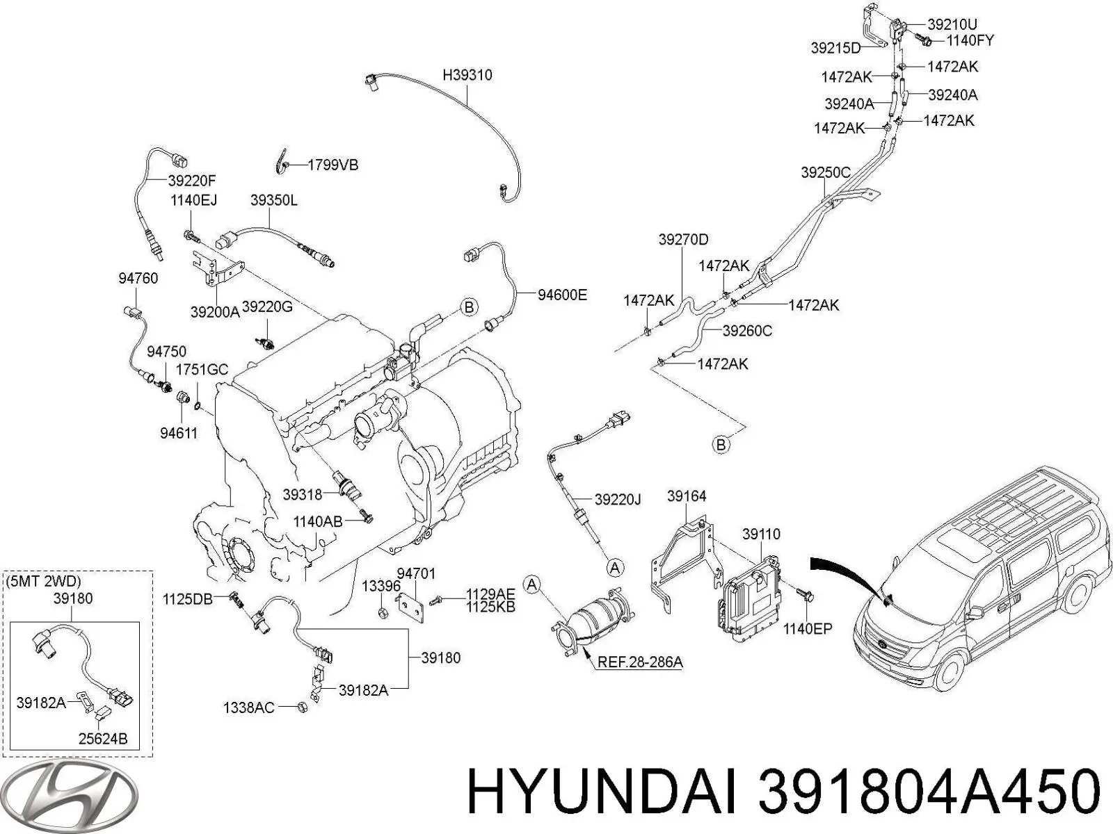 Купить 391804A450 Hyundai/Kia Датчик оборотов коленвала