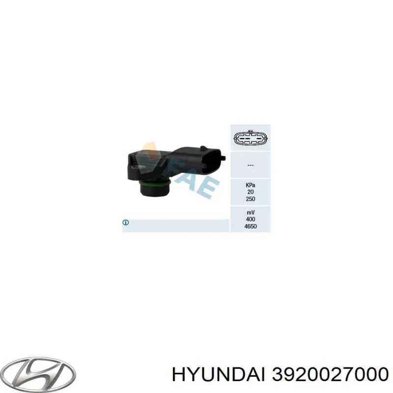 Купить 3920027000 Hyundai/Kia Датчик нагнетания воздуха в турбину