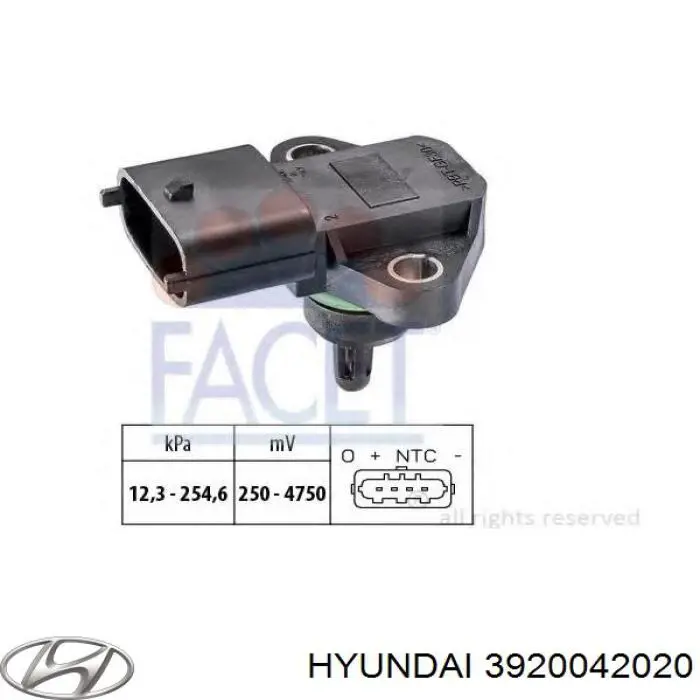 3920042020 Hyundai/Kia датчик давления наддува