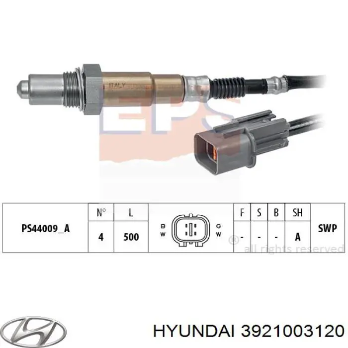 3921003120 Hyundai/Kia лямбда-зонд, датчик кислорода после катализатора