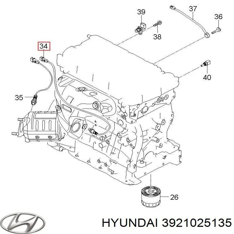 Лямбдазонд, датчик кислорода до катализатора Hyundai/Kia 3921025135 цена, от 112.06 USD