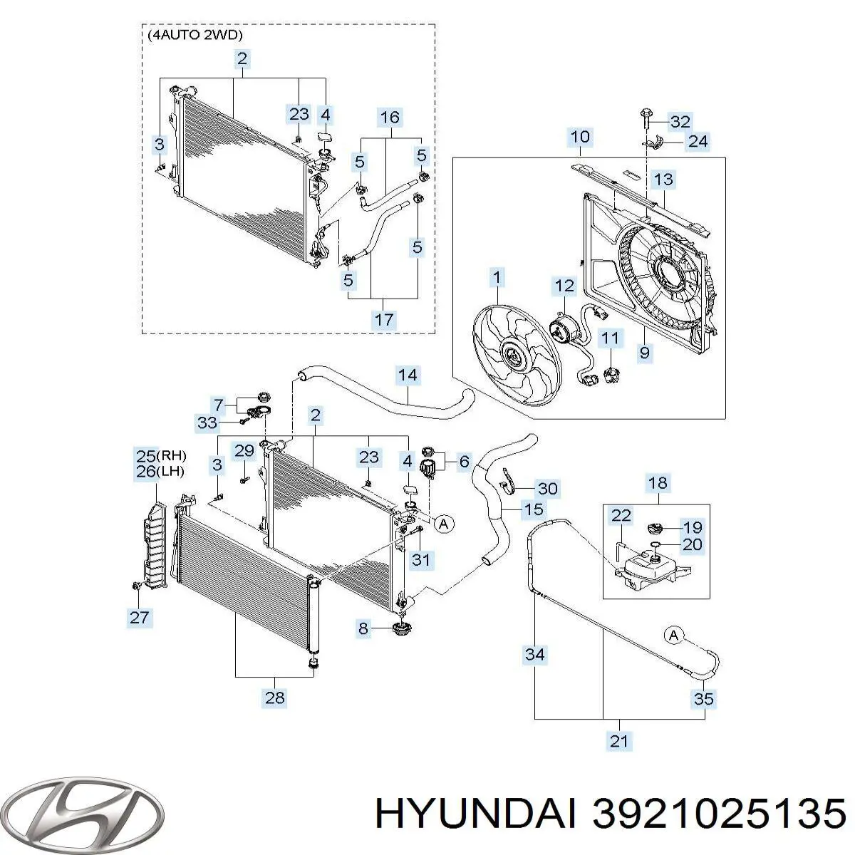 Купить 3921025135 Hyundai/Kia Датчик кислорода до катализатора