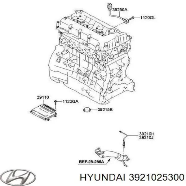 Купить 3921025300 Hyundai/Kia Датчик кислорода до катализатора
