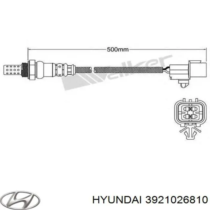 Купить 3921026810 Hyundai/Kia Лямбда-зонд, датчик кислорода после катализатора