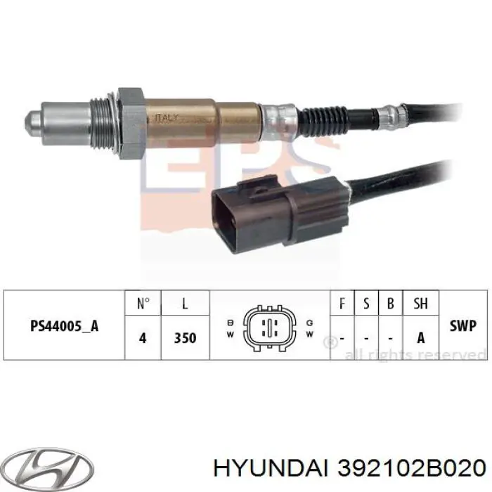 392102B020 Hyundai/Kia Лямбда-зонд, датчик кислорода до катализатора