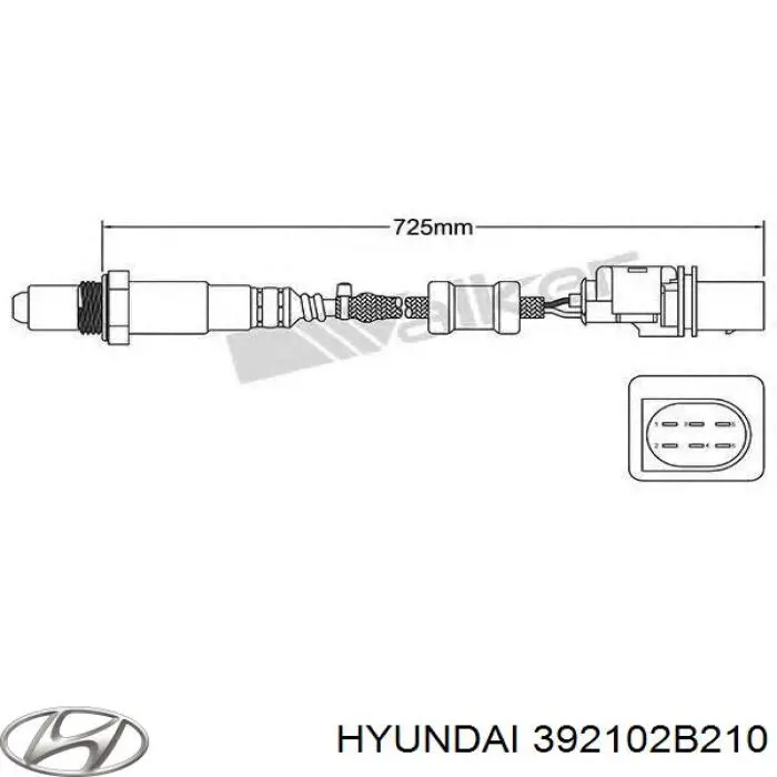 Купить 392102B210 Hyundai/Kia Датчик кислорода до катализатора