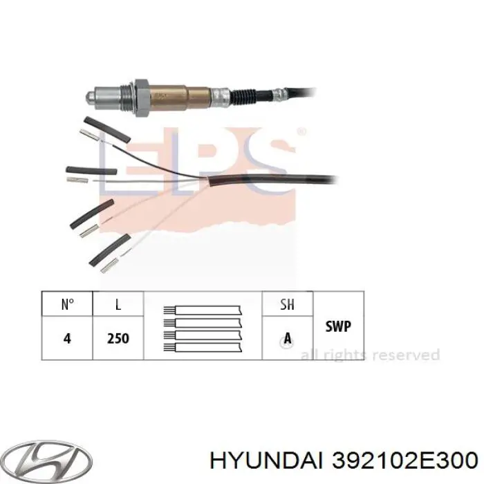 392102E300 Hyundai/Kia sonda lambda, sensor de oxigênio até o catalisador