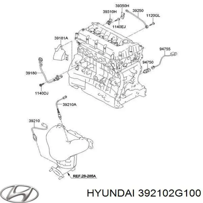 Датчик кислорода до катализатора 392102G100 Hyundai/Kia