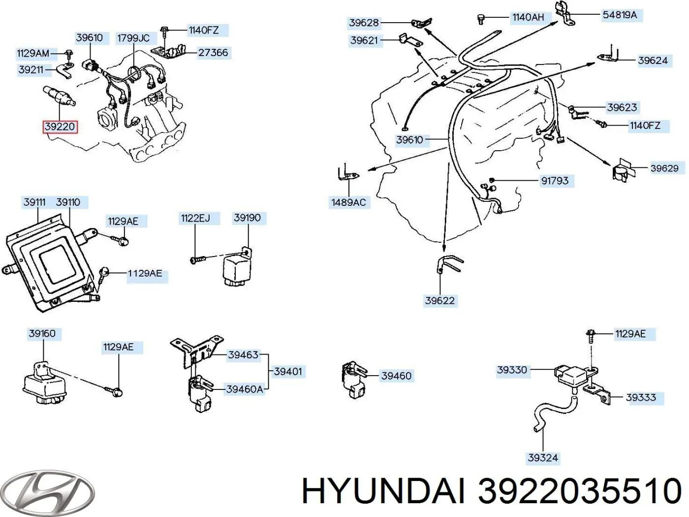 Купить 3922035510 Hyundai/Kia Термодатчик охлаждающей жидкости