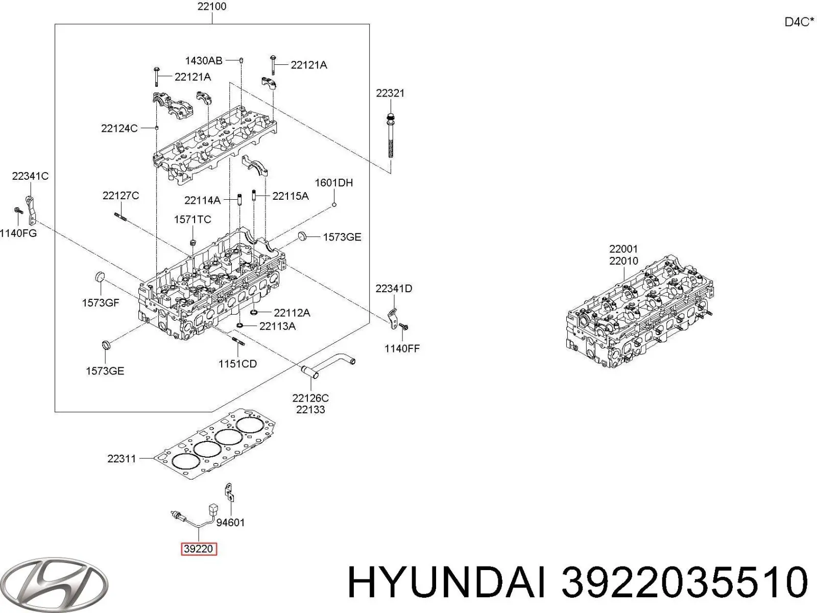 Датчик температуры охлаждающей жидкости 3922035510 Hyundai/Kia