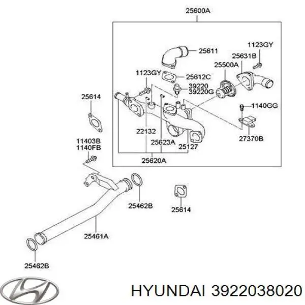 3922038020 Hyundai/Kia датчик температуры охлаждающей жидкости