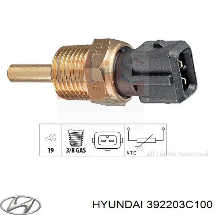 392203C100 Hyundai/Kia Термодатчик масла двигателя