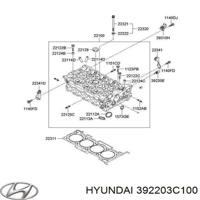 Купить 392203C100 Hyundai/Kia Датчик температуры масла двигателя