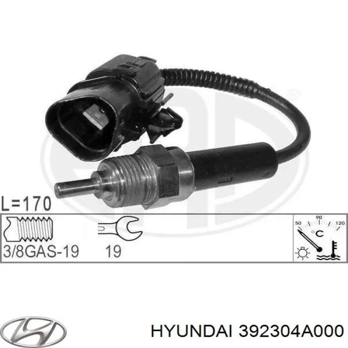 Датчик включения вентилятора 392304A000 Hyundai/Kia