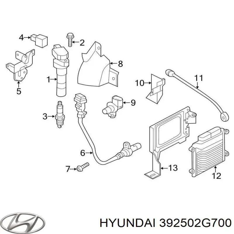 Датчик детонации Hyundai/Kia 392502G700