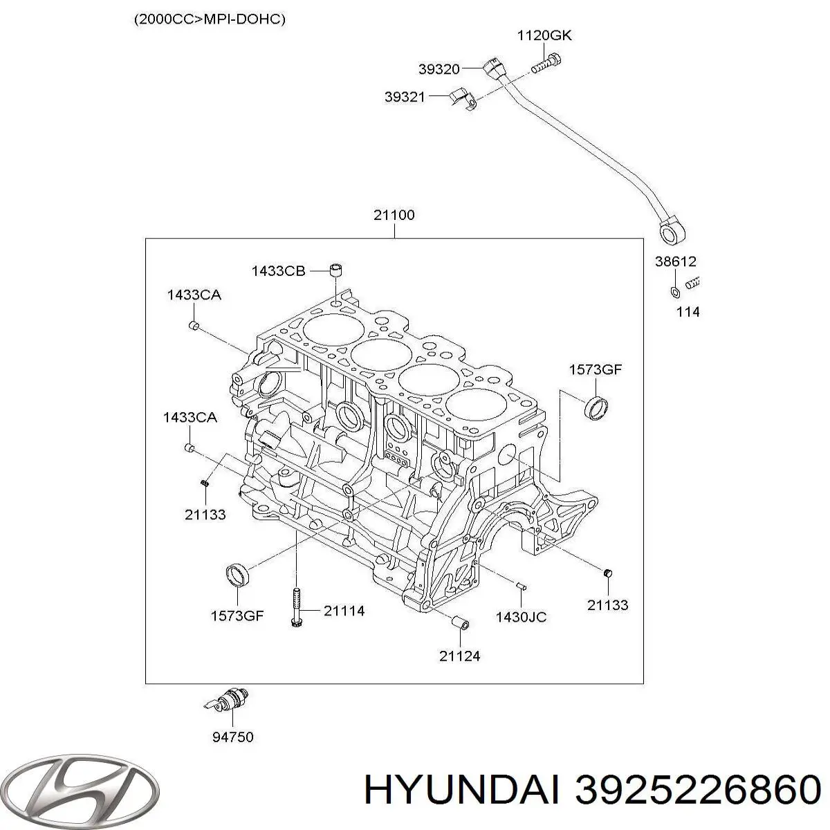 Датчик детонации 3925226860 Hyundai/Kia