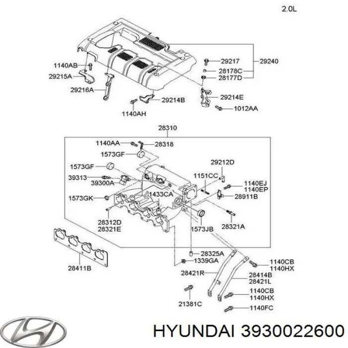 Купить 3930022600 Hyundai/Kia Датчик MAP