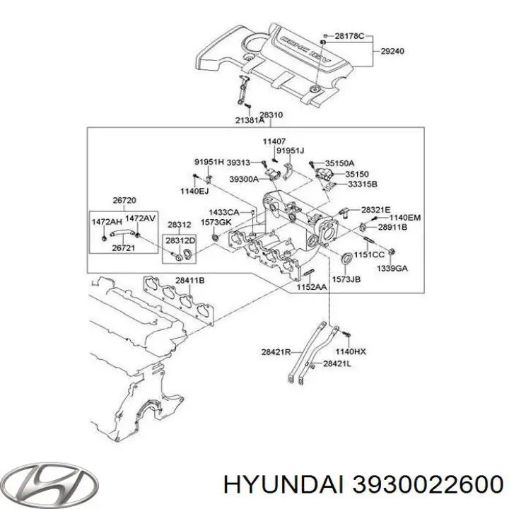 Купить 3930022600 Hyundai/Kia Датчик MAP