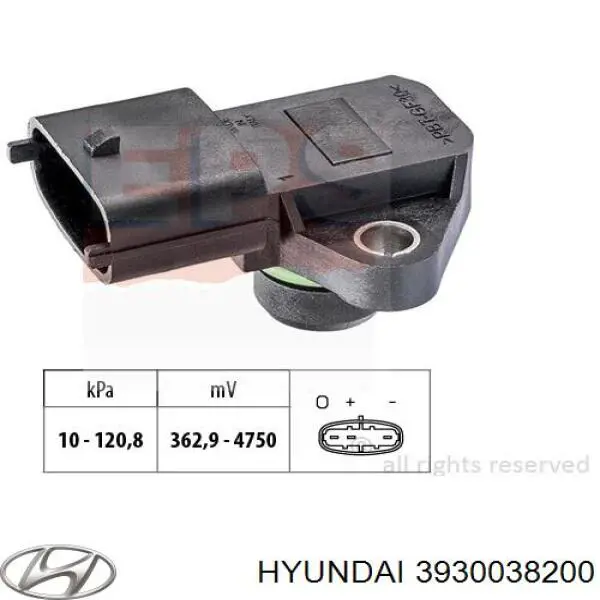 Купить 3930038200 Hyundai/Kia Датчик MAP