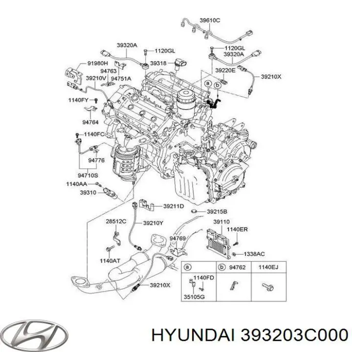 Датчик детонации Hyundai/Kia 393203C000