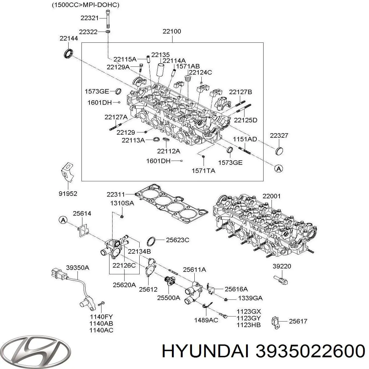 Датчик распредвала 3935022600 Hyundai/Kia