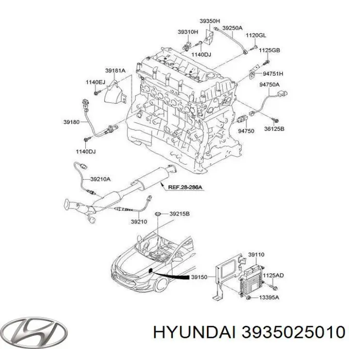 Датчик положения распредвала Hyundai/Kia 3935025010