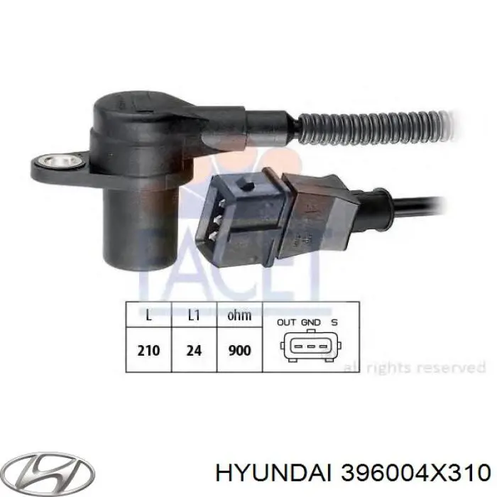 Купить 396004X310 Hyundai/Kia Датчик оборотов коленвала