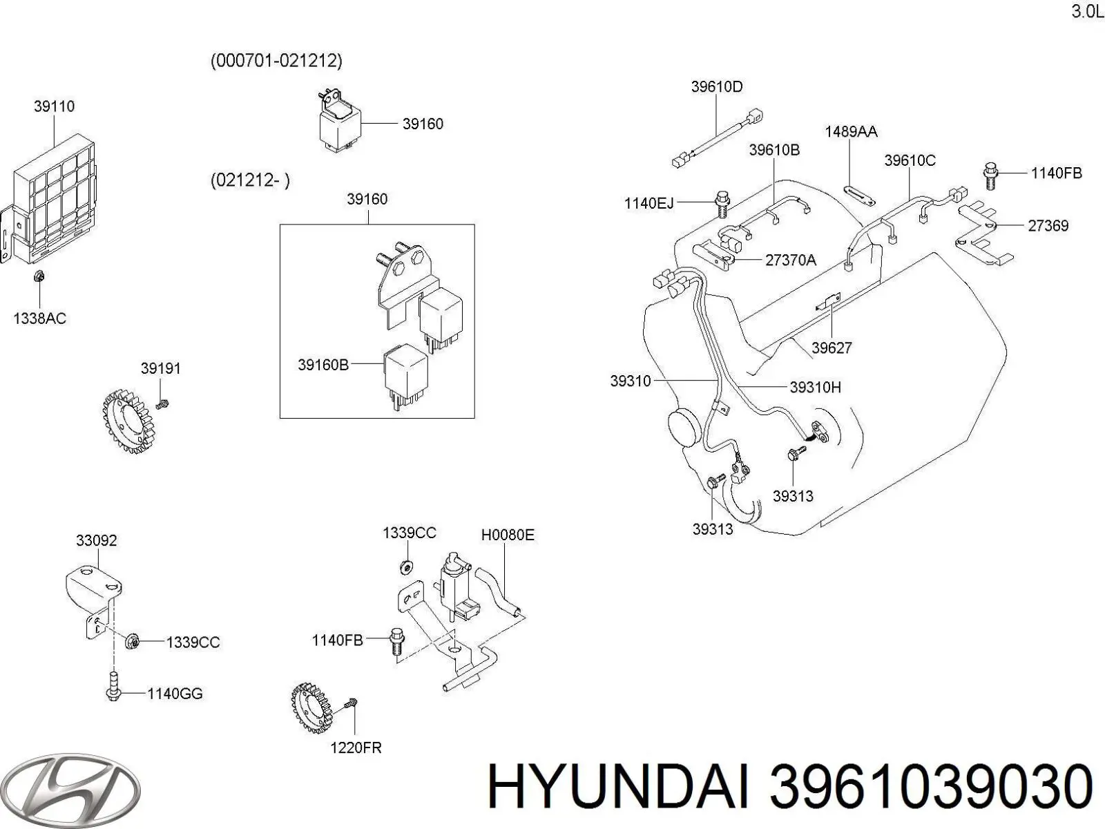  3961039030 Hyundai/Kia