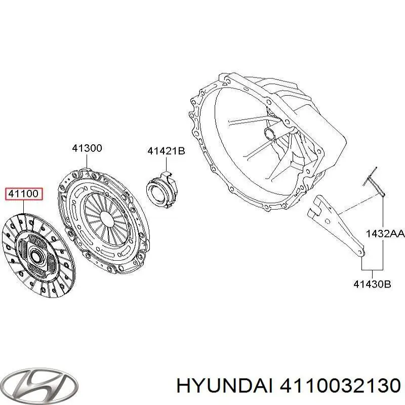 4110032130 Hyundai/Kia Диск сцепления ведомый