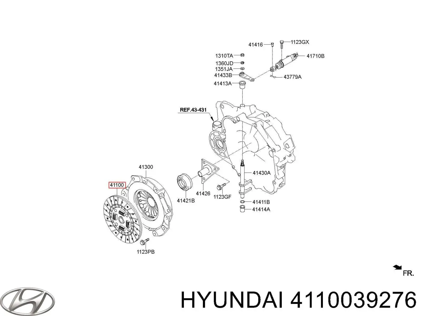 Disco de embrague 4110039276 Hyundai/Kia