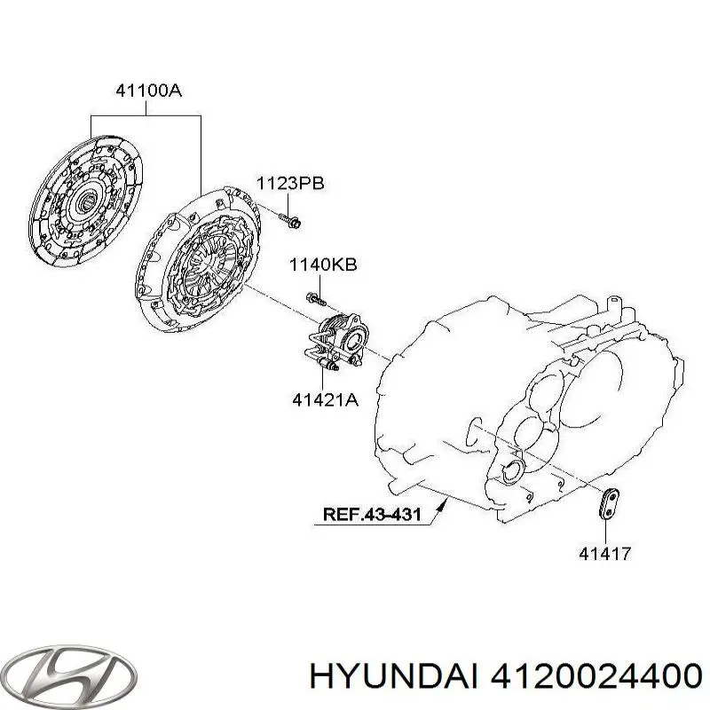 Купить 4120024400 Hyundai/Kia Комплект сцепления (диск, корзина, подшипник)