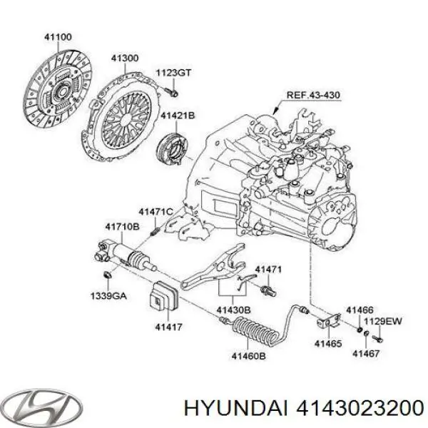 Вилка сцепления 4143023200 Hyundai/Kia