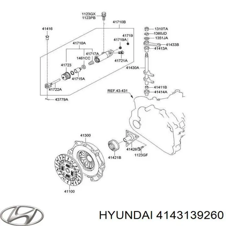 4143139260 HYUNDAI Horquilla de embrague original y equivalente