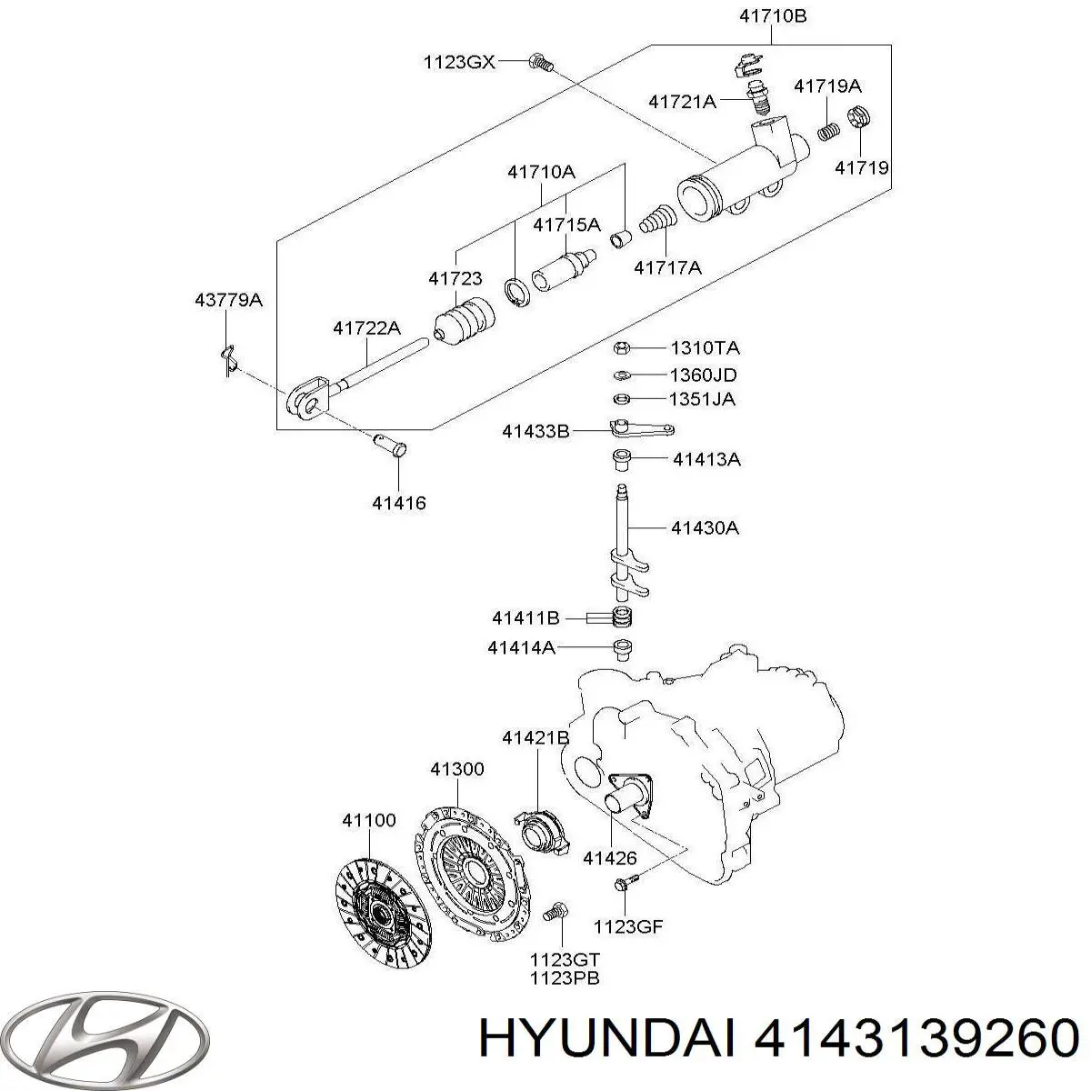 Вилка сцепления на Hyundai Tucson JM