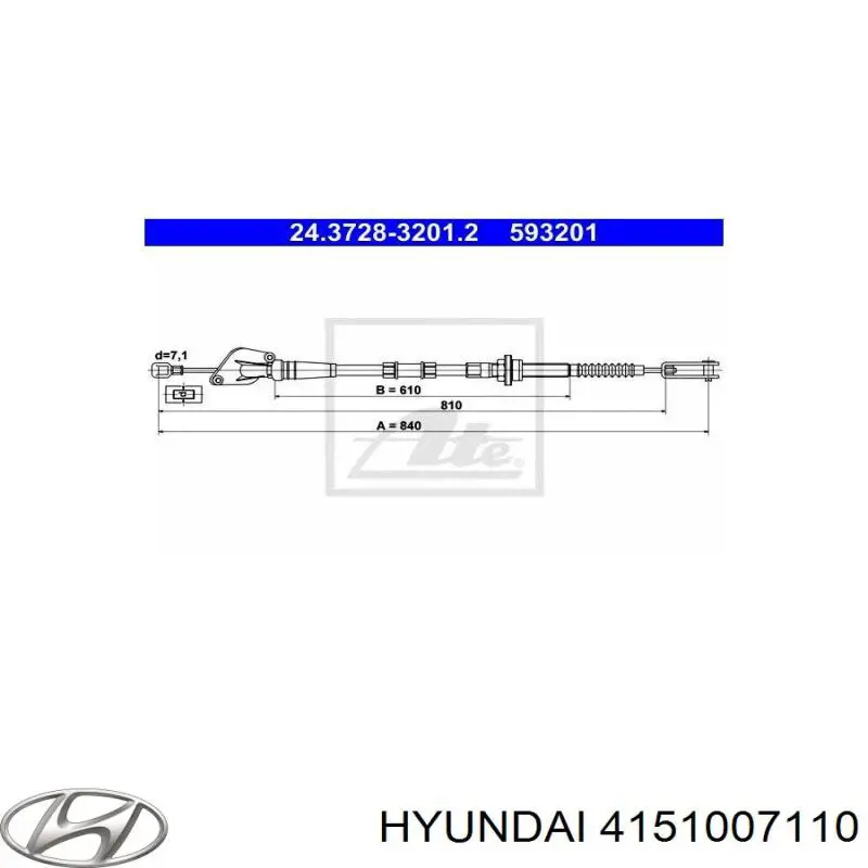 Трос сцепления Hyundai/Kia 4151007110 цена, от 13.04 USD