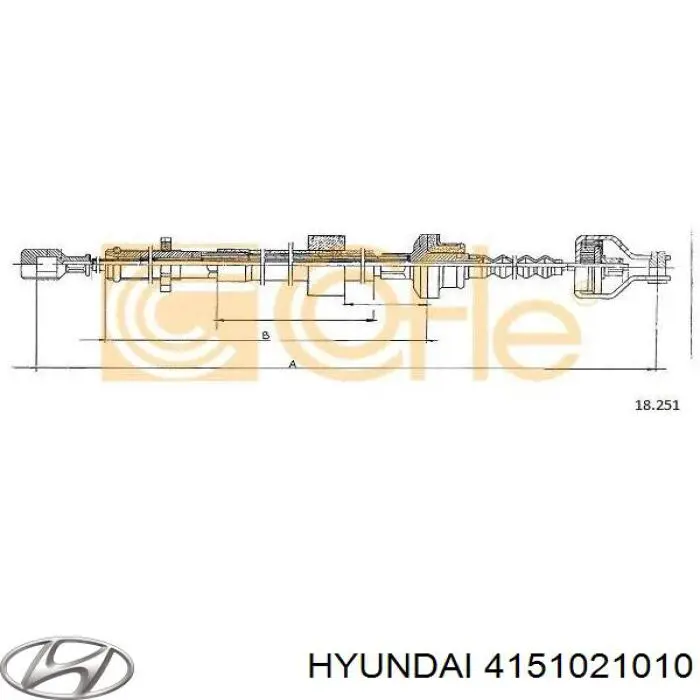 4151024003 Hyundai/Kia Трос сцепления