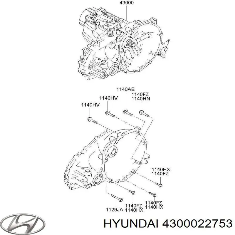 4300022753D Hyundai/Kia кпп в сборе (механическая коробка передач)