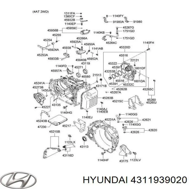 4311939020 Hyundai/Kia Сальник переднего моста