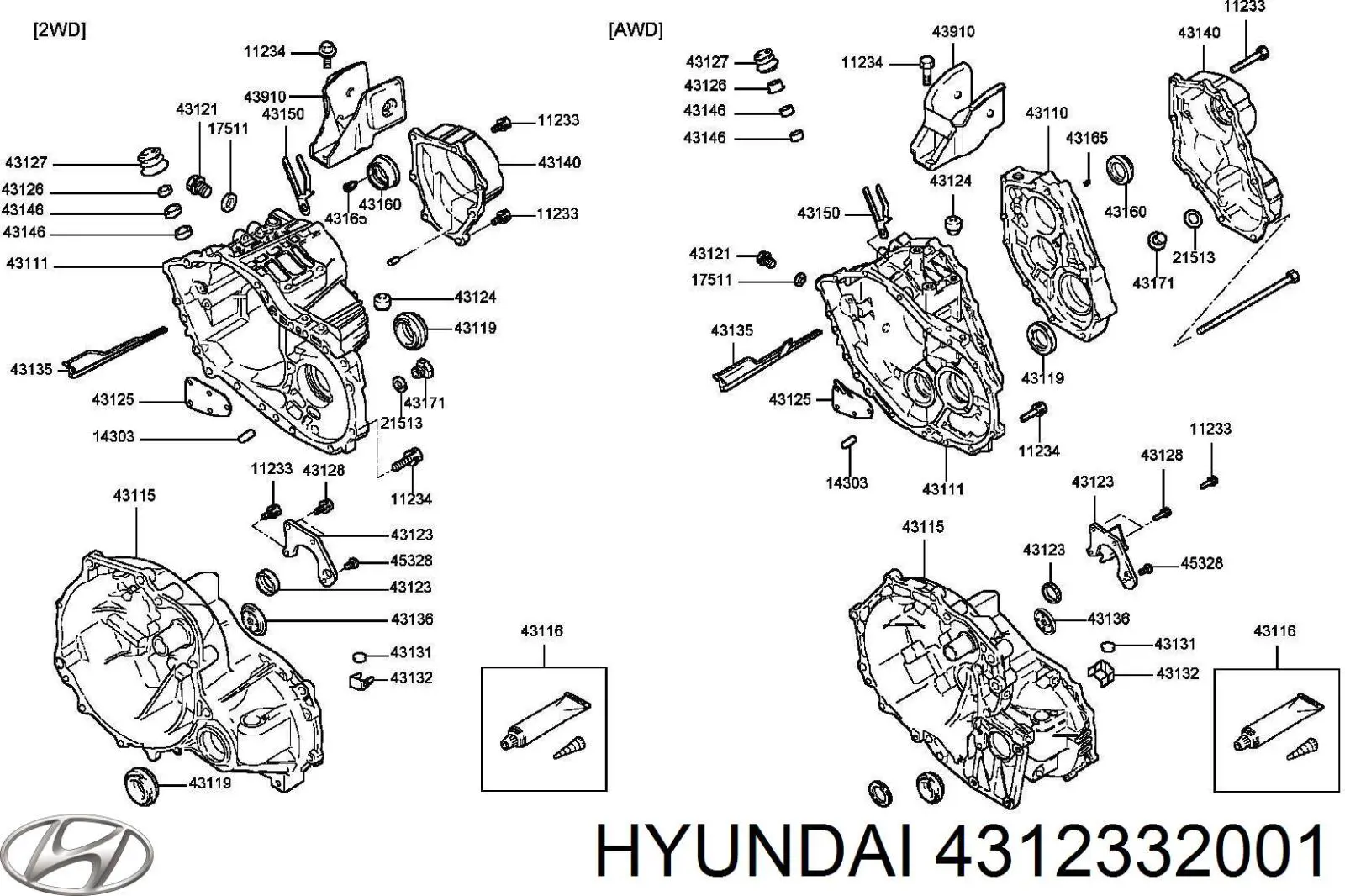  Hyundai/Kia 4312332001 цена, от 11.13 USD