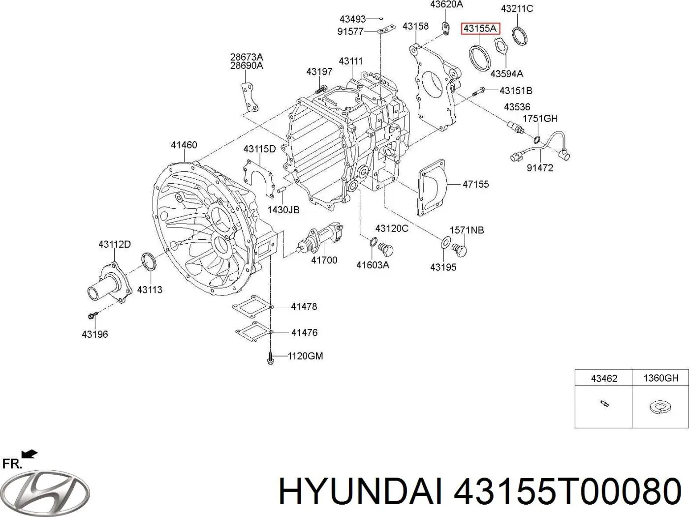  43155T00080 Hyundai/Kia