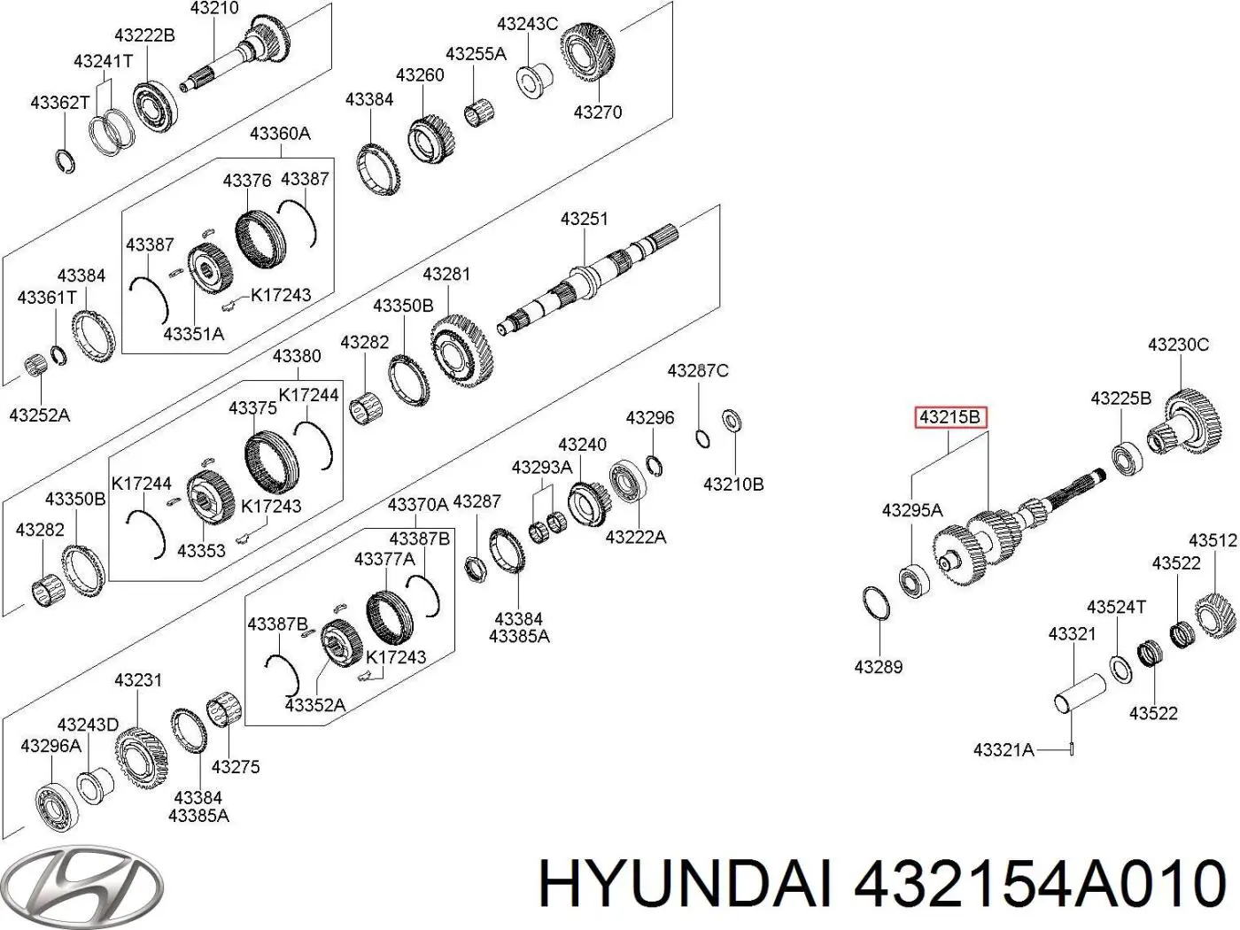 Hyundai/Kia 432154A010 цена, от 214.66 USD