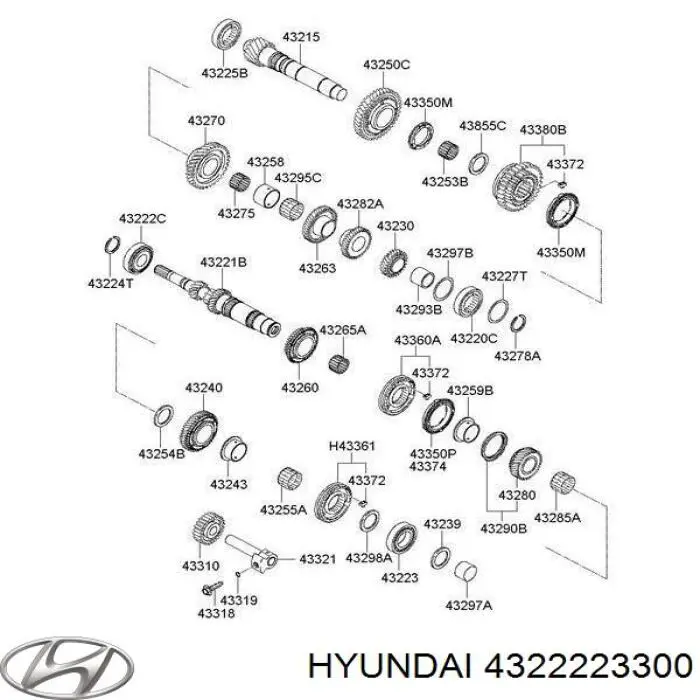 Подшипник первичного вала КПП Hyundai/Kia 4322223300 цена, от 49.42 USD